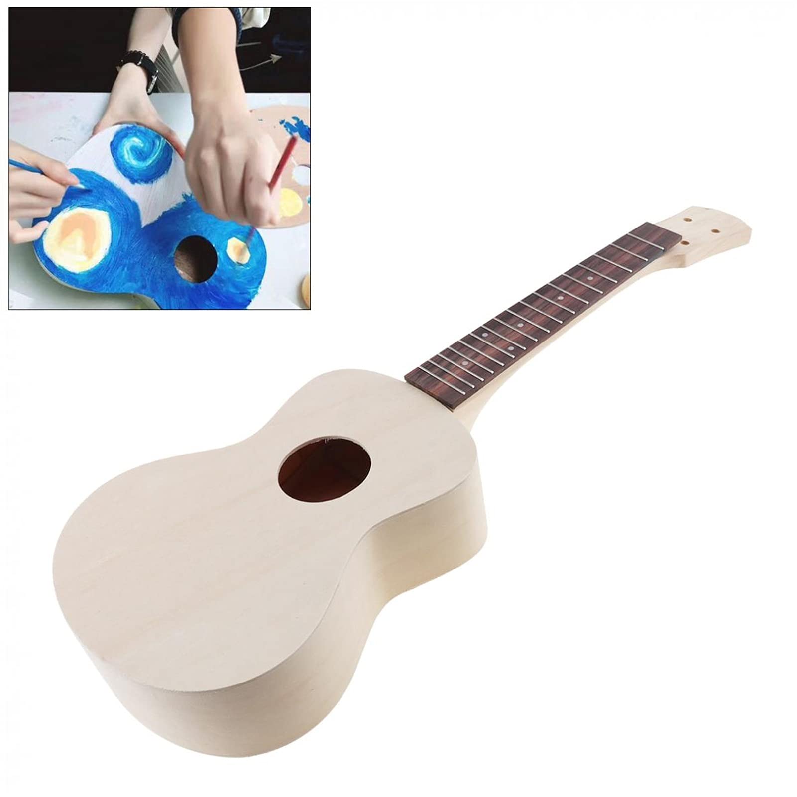 Ukulele koncertowe Początkujący Ukulele 23 Cal Ukulele DIY Kit Profesjonalna Podstrunnica Z Palisandru Gitara Hawajska Do Malowania Ręcznego Kampania Dla Rodziców I Dzieci