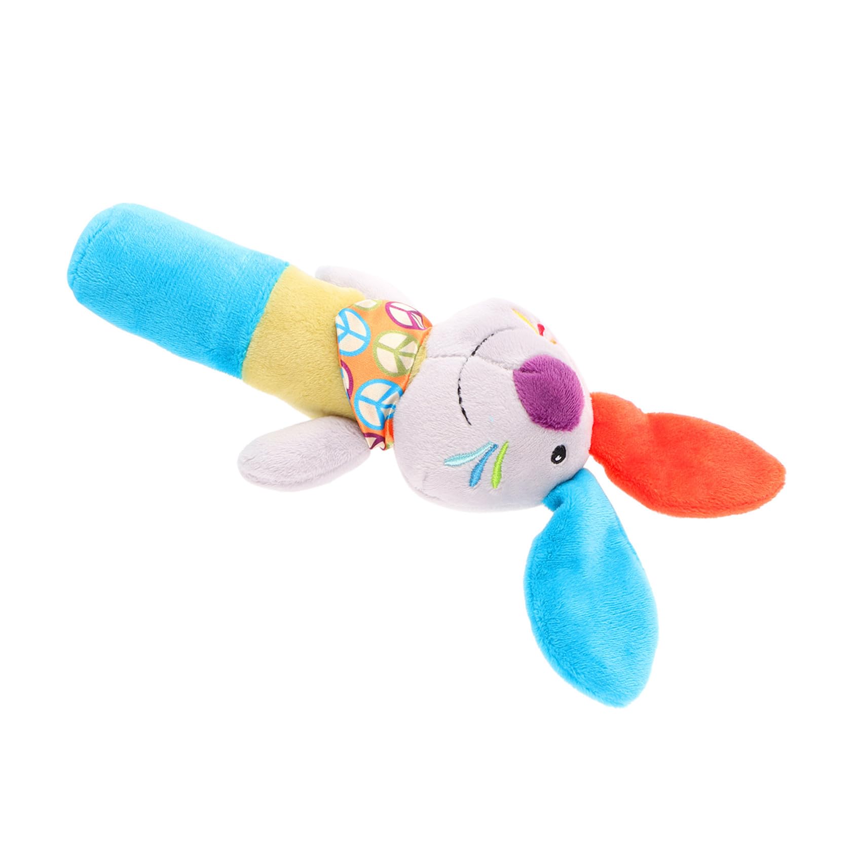 BESPORTBLE Jouet de Préhension pour Bébés en Peluche Bleu et Orange, 15 Cm, Interactif Son pour Bébé, Développement Coordination Œil-main, Jouet Éducatif à Saisir et Manipuler pour Garçons