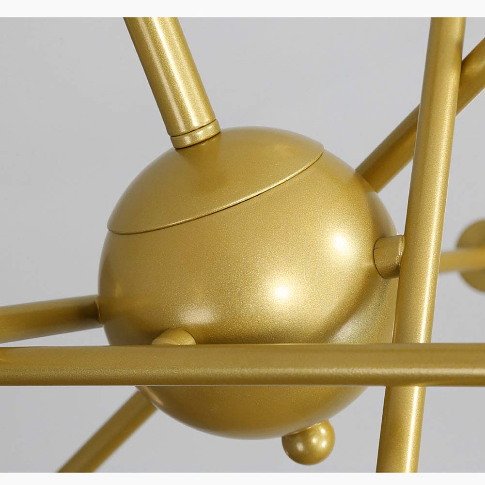 Lampadario Moderno a 6 luci Sputnik Mid Century, Lampada a Sospensione Industriale in Ferro per Cucina, Sala da Pranzo, Soggiorno - Nero. È così Gentile da Parte Tua.