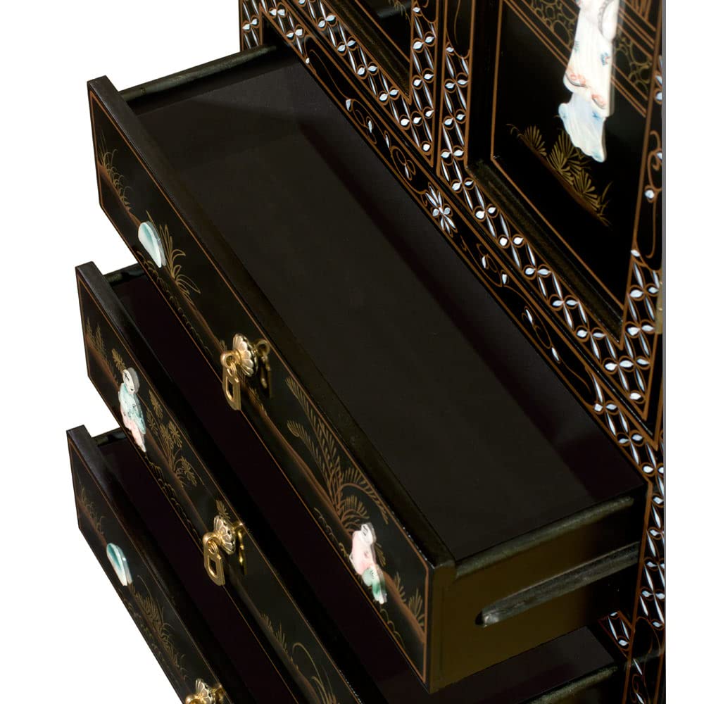 Amazon.com: ChinaFurnitureOnline Black Lacquer Mother of Pearl