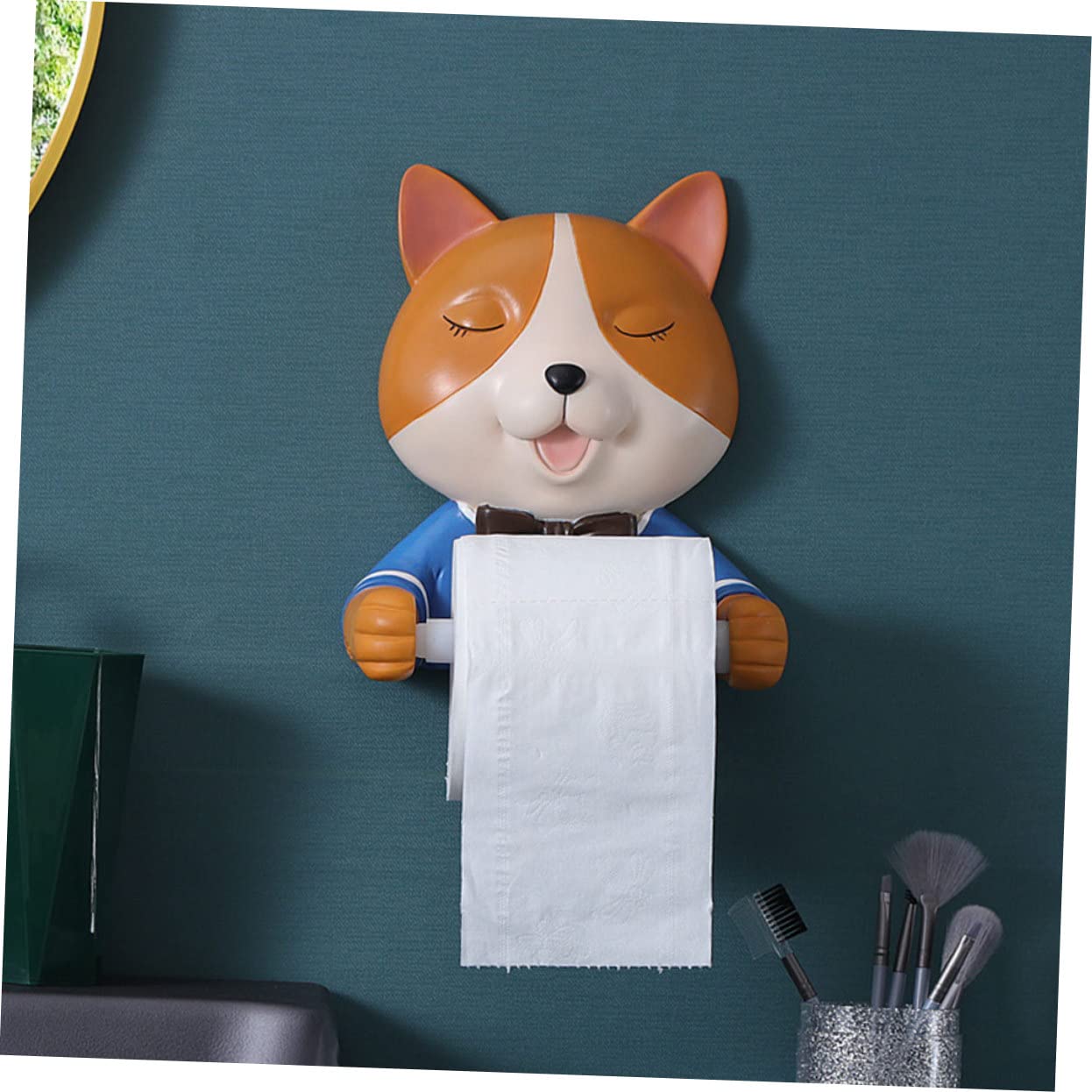 HLTYGWX 1szt. Rolka Fox Wieszak na rolkę papieru Uchwyt na papier Półki do przechowywania Dozownik ręczników papierowych do montażu na ścianie Uchwyt na chusteczki Dozownik ręczników w rolce Wiszący