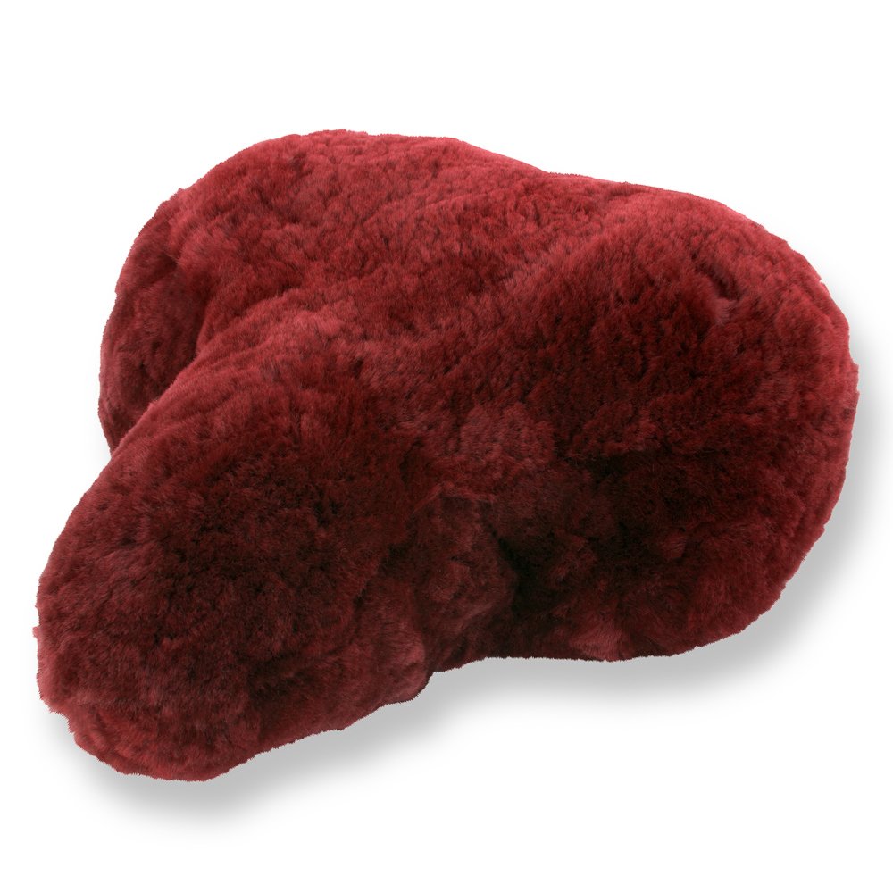 Reissner Lammfelle Fahrradsattel Bezug Fahrradsattelüberzug aus Merino Lammfell FSB-A-3 rot Bordeaux 28x15cm
