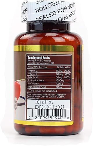 Miniatura 2 de WooHoo Óxido Nítrico Sintasa Natural NOS 100 Cápsulas