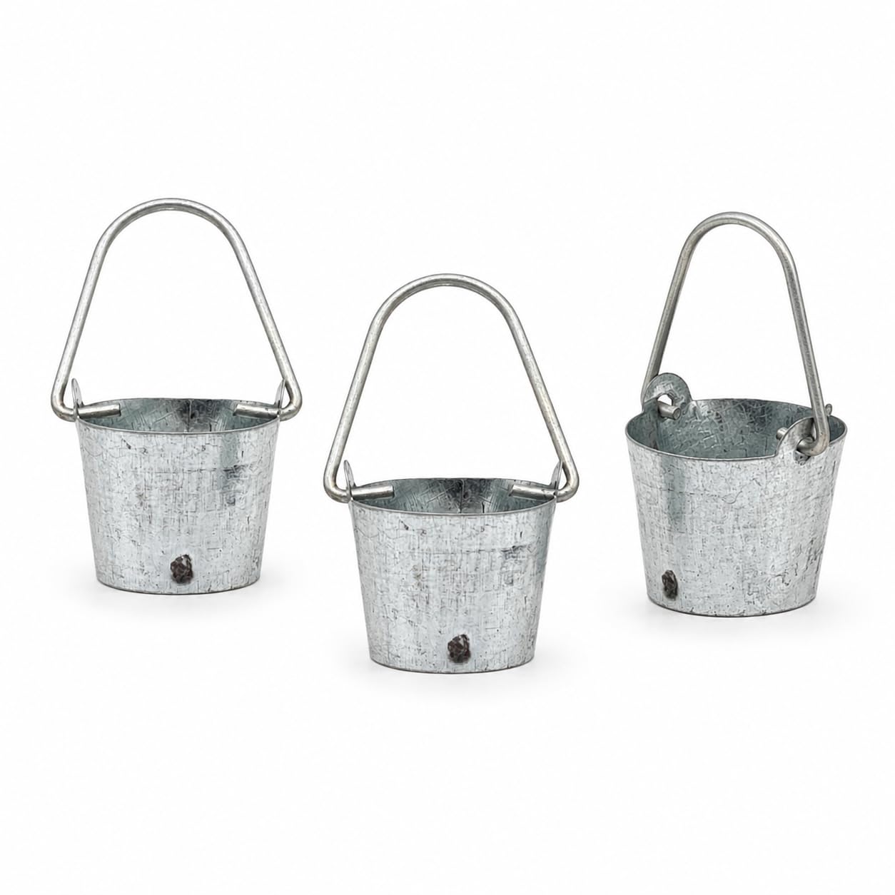 Miniature Dolls House Accessories – Mini Craft Embellishments for Dollhouses, Fairy Gardens, Beach Scenes, Model Making & Decorative Projects (Tin Buckets)