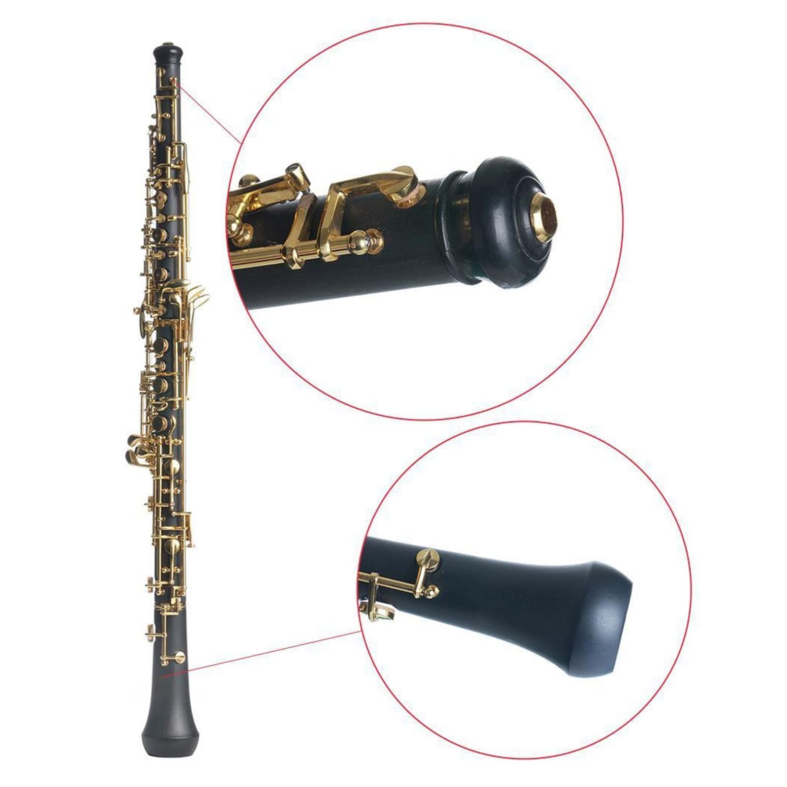 Clarinete Plano B En Estuche Rígido, Clarinete De 17 Teclas Niquelado con Accesorios para Estudiantes Estudiantes Clarinete