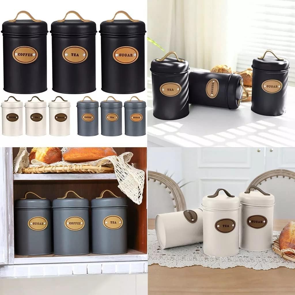 Sugar tea coffee storage jar with airtight lid cylindrical container