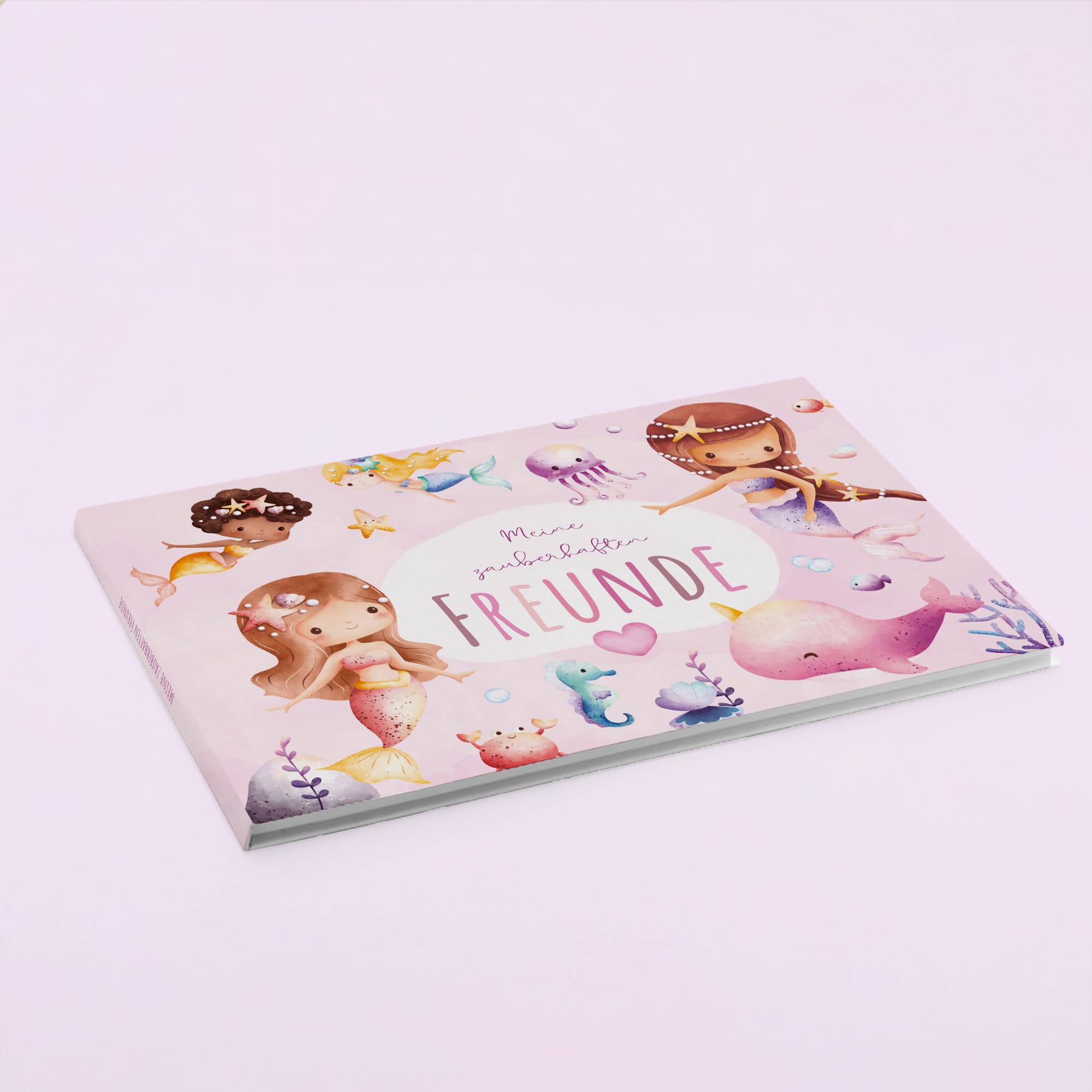 MeinBaby123® Libro degli amici per bambini, libro dell'amicizia, libro degli amici, scuola materna, libro degli amici per ragazze, album dell'amicizia, regalo per ragazze (sirena)