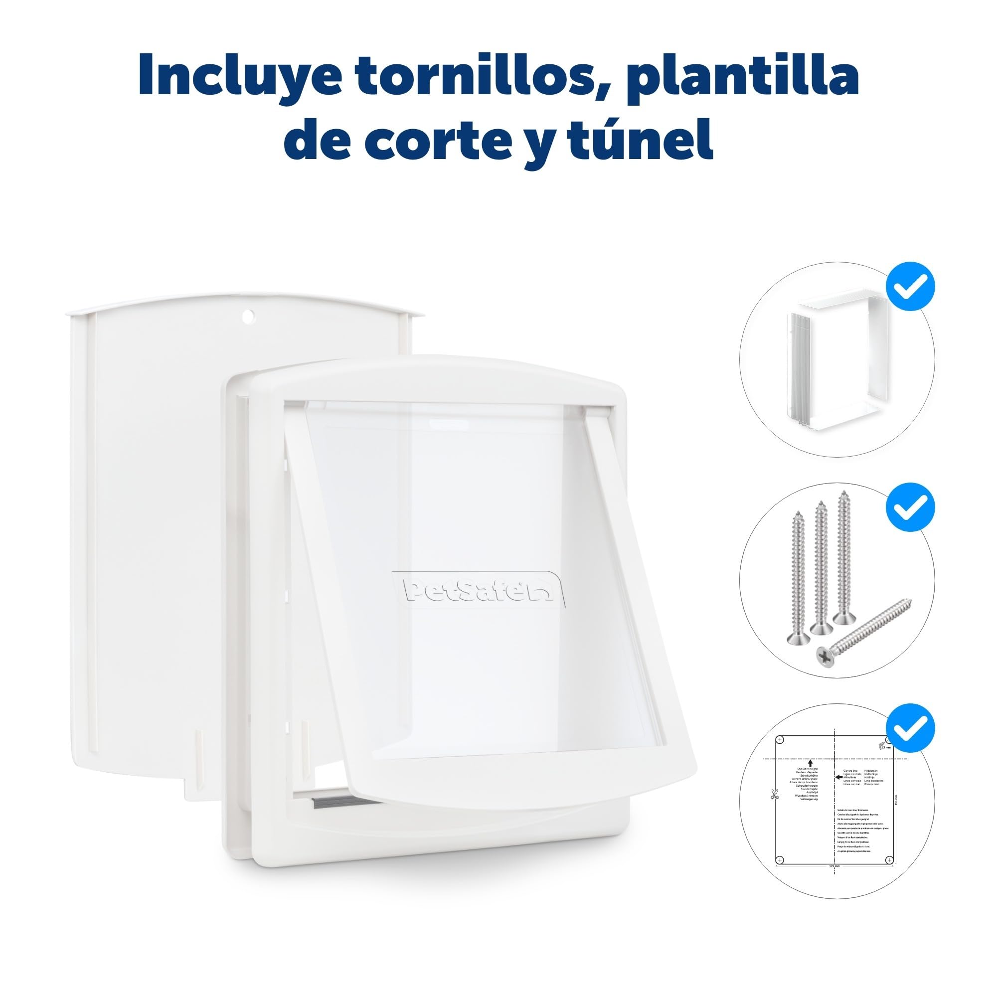 PetSafe Staywell Original - Destinada a Perros y Gatos, Gatera de Entrada y Salida, Puerta para Mascotas con Panel de Cierre Rígido para Trabajo Pesado Incluido - Blanco - Tamaño L