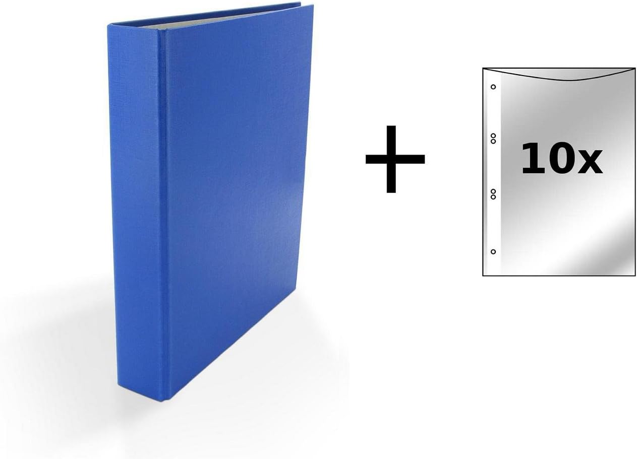 Ringbuch / DIN A5 / 2Ring Ordner / Farbe blau + 10 Prospekthüllen