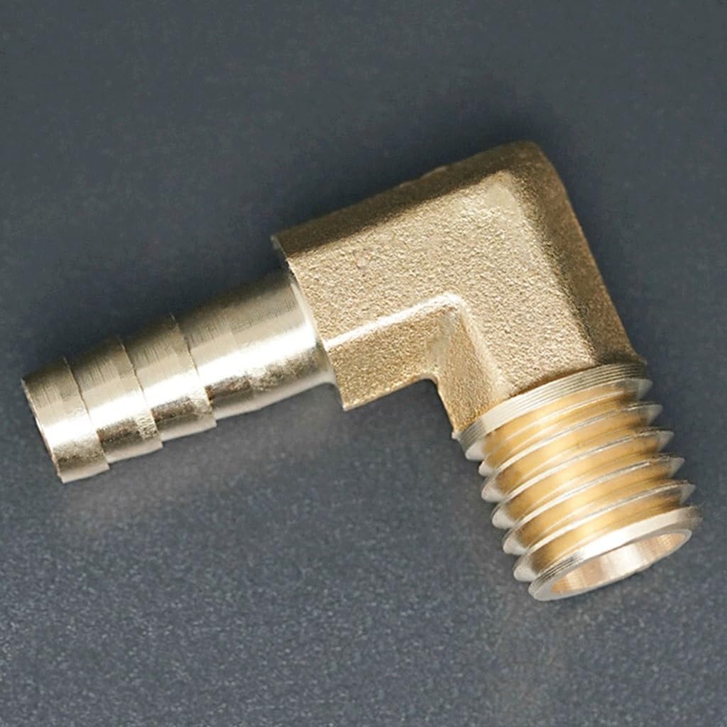 Złącze króćcowe do węża z mosiądzu 90 stopni - Adapter do montażu rur z gwintem męskim metrycznym(M14x2-8mm)