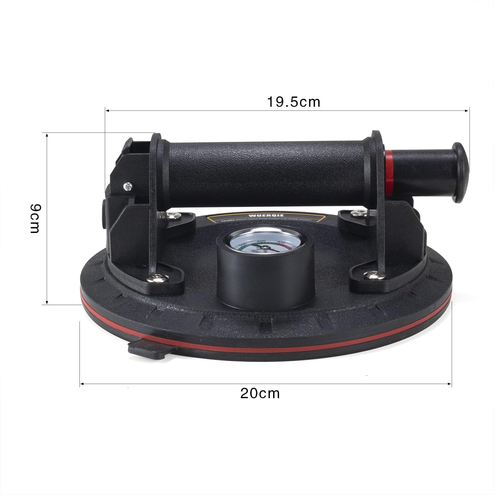 2 Pack Ventosa-Capacidad de Carga de 220 kg,Ventosa resistente con manómetro/Se puede Utilizar para Levantar Puertas, Ventanas, Azulejos, etc (Incluyendo Maleta)