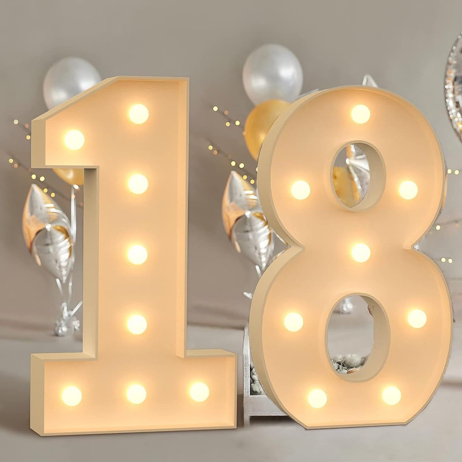 Lettre LED Lumineuse 'M' - Avec Télécommande Et Minuterie - Blanc Chaud - Décoration Fête, Anniversaire, Mariage