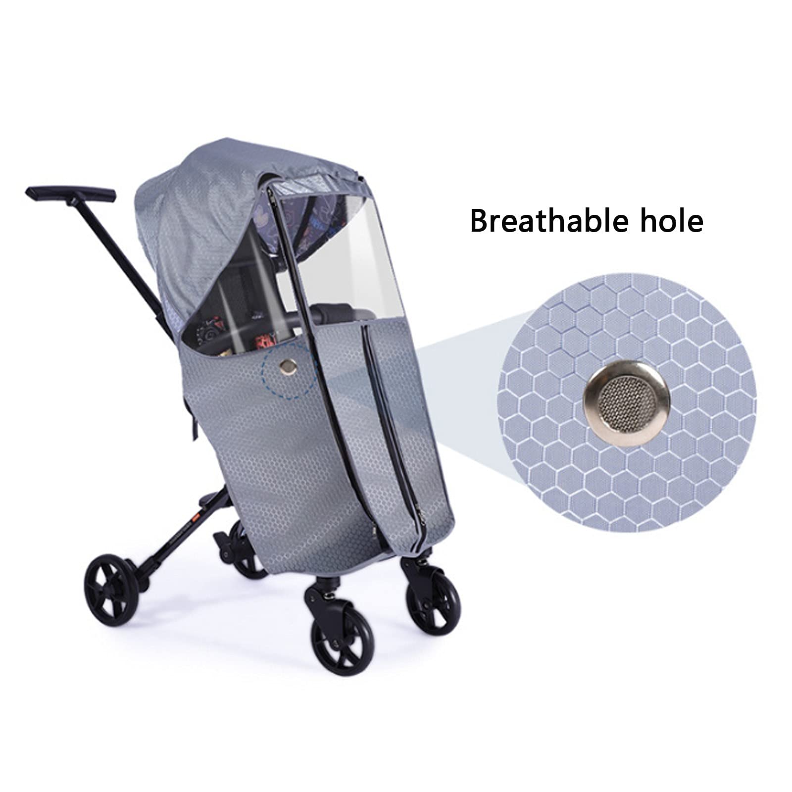 Housse de Pluie Universelle pour Poussette, Imperméable Durable et Respirant pour Poussette, Coupe-Vent et Anti-Neige, Garde Au Chaud