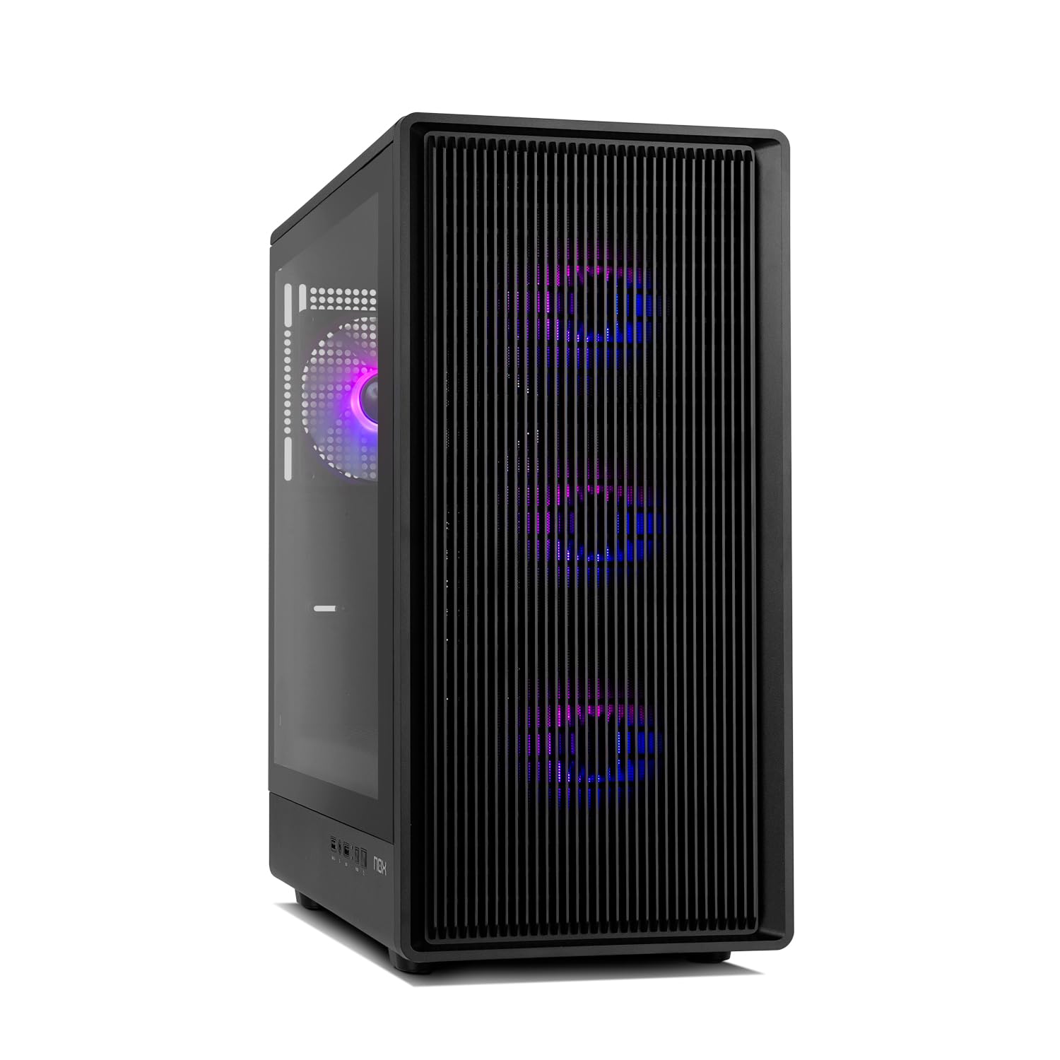 NOX Xtreme Products Infinity IOTA – Semitorre ATX | M-ATX | ITX Incluye 4 Ventiladores ARGB de 120mm, Frontal Mesh, Lateral Cristal Templado, USB 3.0, Soporte GPU de 330mm, Filtro Magnético