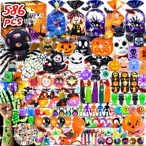 586 PCS Halloween Party Favors for Kids, Bulk Toys for Trick or T...