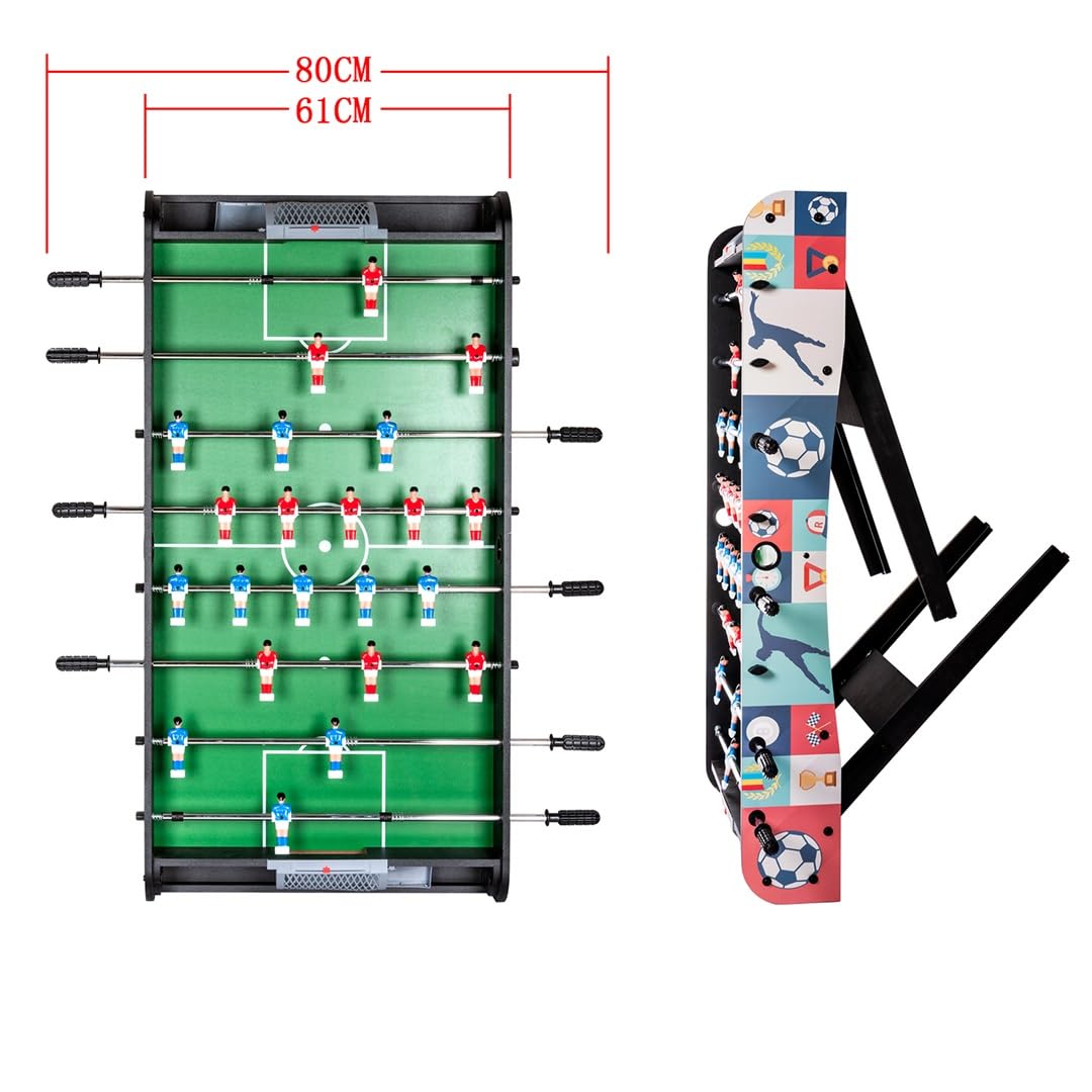 hotsizz Futbolín Infantil Plegable Diseño con Barras telescópicas, 121 × 60 × 80 cm, futbolín Apto para Adultos y niños.