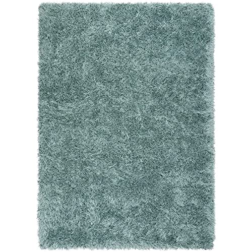 Image of F & B RUGS ; SUPERIOR QUALITY PRODUCTS Firoz and Brothers Handwoven Super Soft Indoor Modern Shag Microfibre Silky Fluffy Smooth 2x6 feet Seafoam