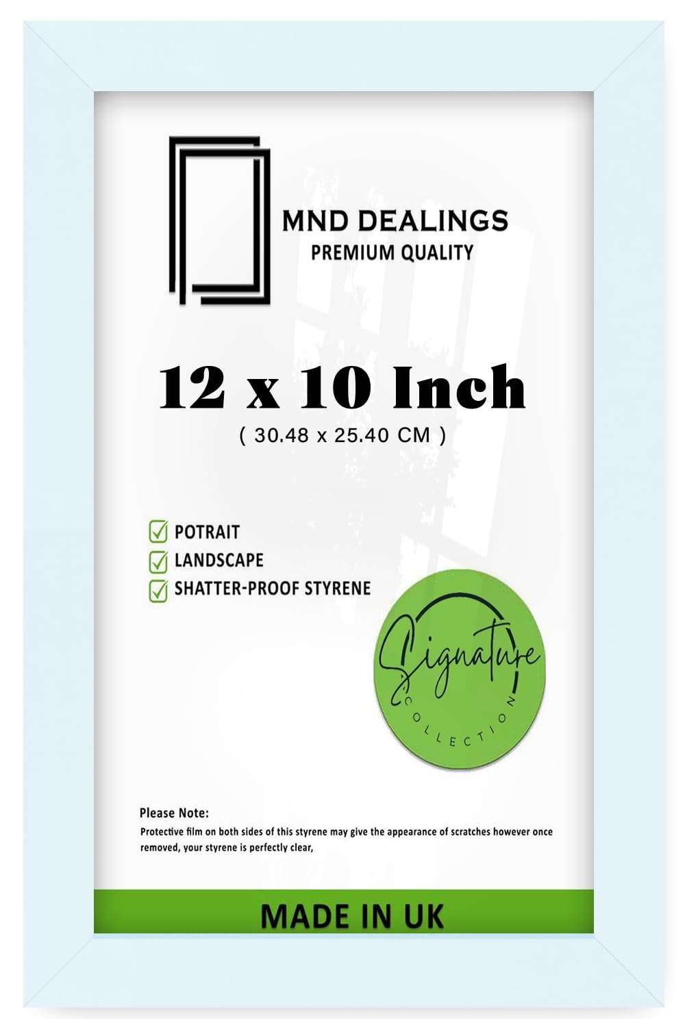 MND Dealings | MDF Picture Frame (30.48 x 25.40 CM) Perfect for Home, Office & Art Gallery Wall Décor, MDF Wood Texture with Hanging Hooks for Easy Installation [ White ]