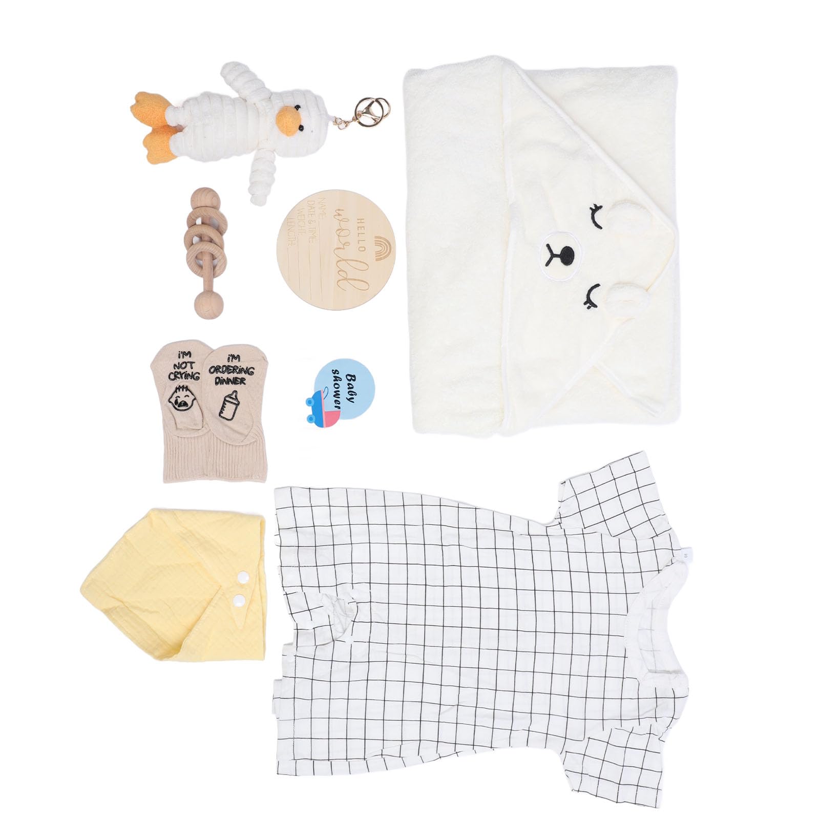 RiToEasysports Baby-Geschenkset für Neugeborene Mädchen, 23-teiliges Layette-Set mit Lätzchen Decke Socken Rassel Spielzeug (WHITE)