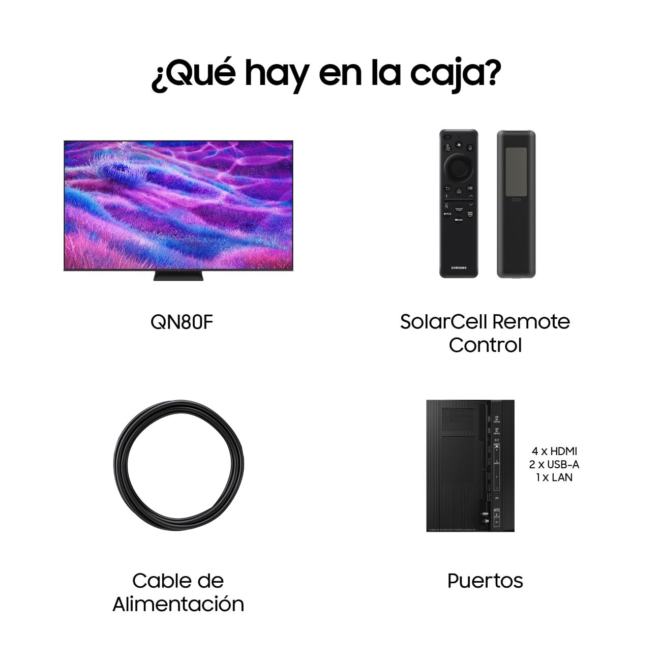 Samsung TV 55 Pulgadas Neo QLED QN80F 4K Mini LED Smart TV con Vision AI, Quantum Matrix Technology Core, Motion Xcelerator 144Hz y Gaming Hub