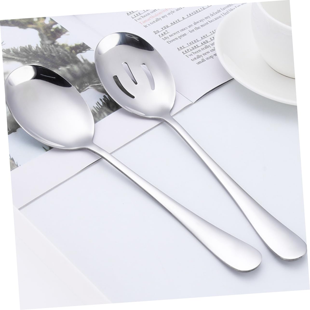 NAMOARLY Pcs Stainless Steel Self-service Spoons for Banquets Public Spoon Easy to Clean Safe