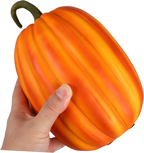 Miniatura 3 de HOMSFOU Calabaza artificial de resina de calabaza artificial de Acción de Gracias, calabaza falsa, naranja, centros de mesa rústicos, accesorios de