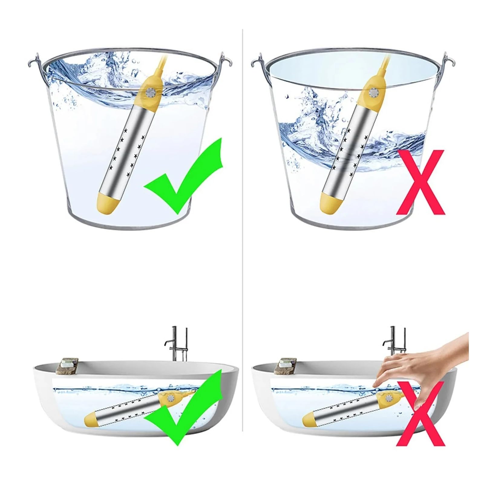 Calentador de Agua, Calentador de Piscina Caldera Calentamiento Agua Bañera natación Inmersión Apagado automático Inteligente