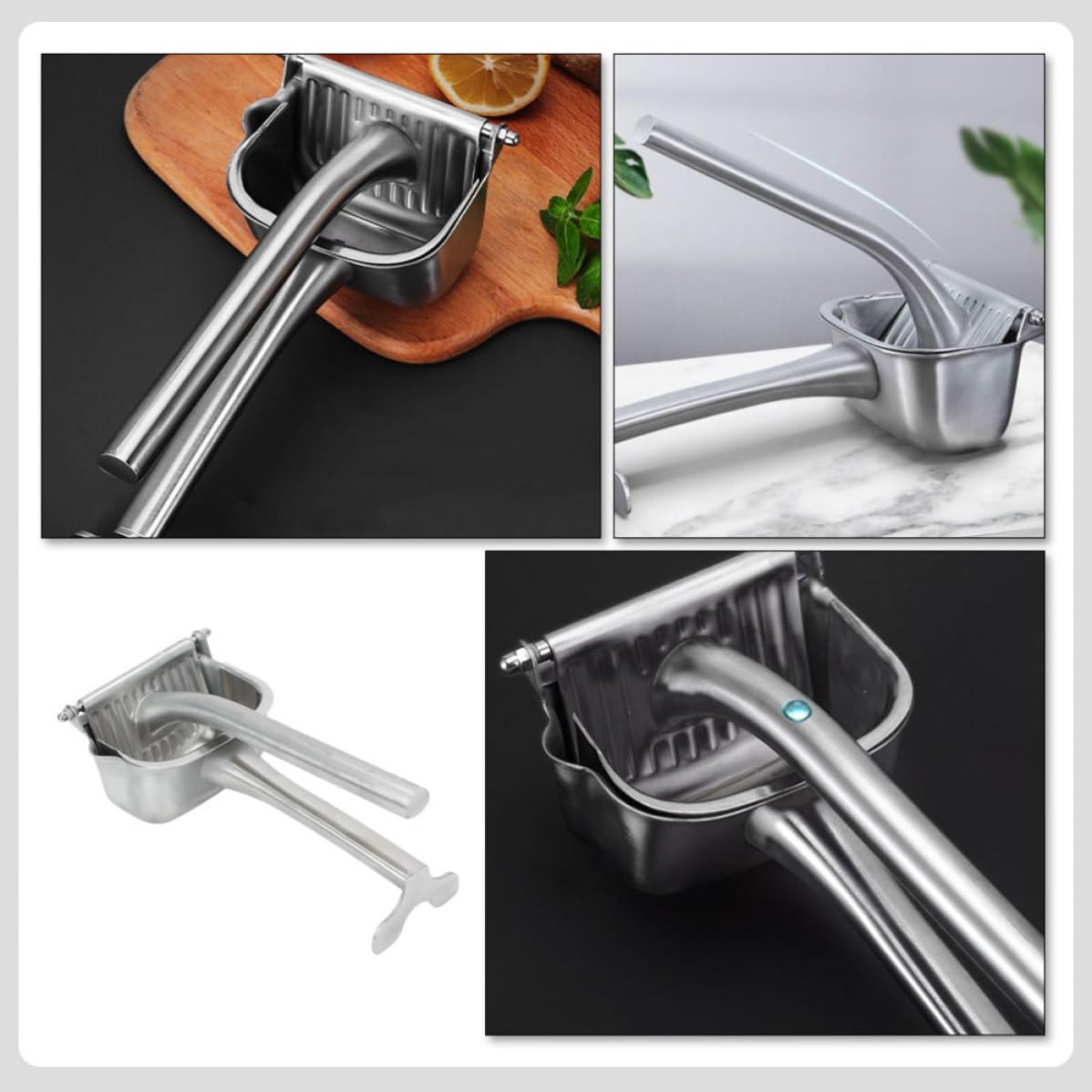 KICHOUSE Spremiagrumi Manuale in Acciaio Inossidabile Leggero per Mango e Kiwi, Spremiagrumi Portatile per Cucina e Panetteria Stili multipli
