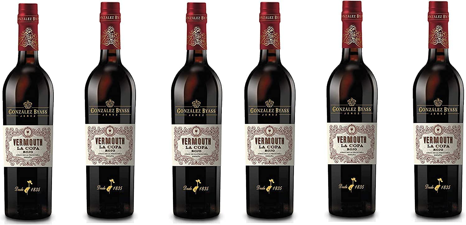 Vermouth La Copa Rojo - D.O. Jerez - 6 botellas de 750 ml - Total: 4500ml