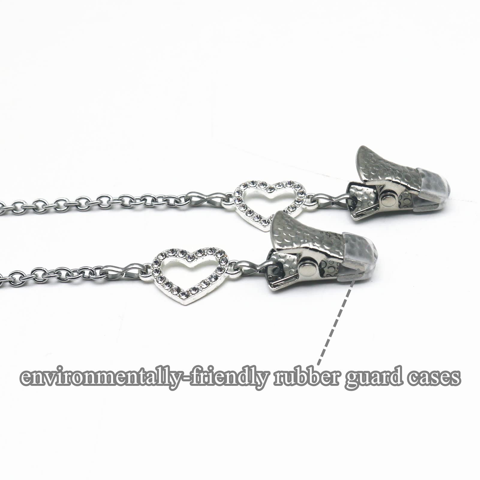 Portatovagliolo Con Collana E Clip In Acciaio Inossidabile E Strass | Fermaglio Per Tovagliolo O Bavaglino | Accessorio Da Cena Elegante Per Anziani E Adulti | 59 Cm - 3