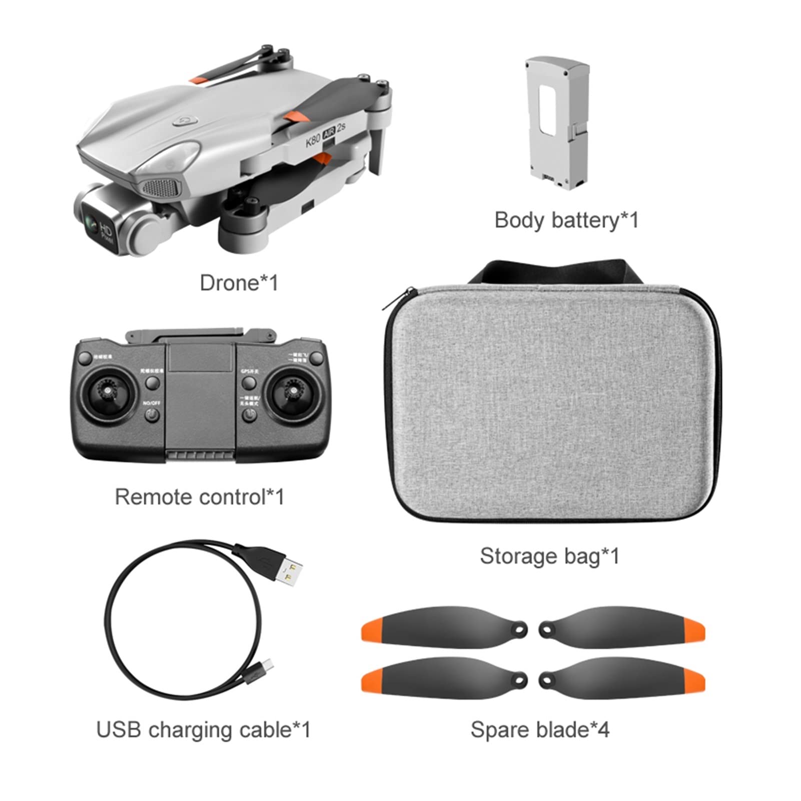 K80 Air 2s 4K Drone Profesjonalna kamera HD EIS Anti-shake 28 minut Bezszczotkowy silnik Składany quadkopter Prezenty Zabawki (Kolor: torba Air2s 4K EIS 1B)