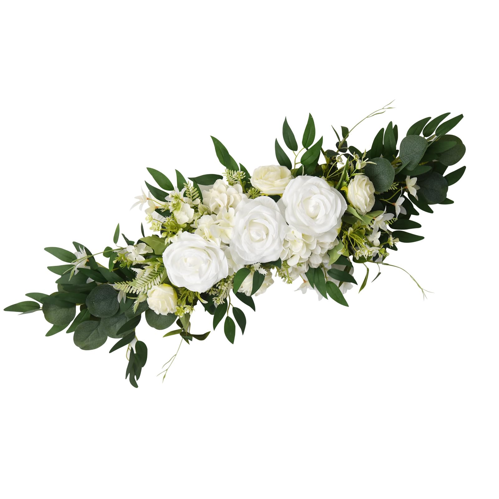 Buxuaaaa Artificial Rose Flower Wedding Chair Back Flower Arrangement for Ceremony Backdrop and Engagement Table Centerpieces Wedding Background