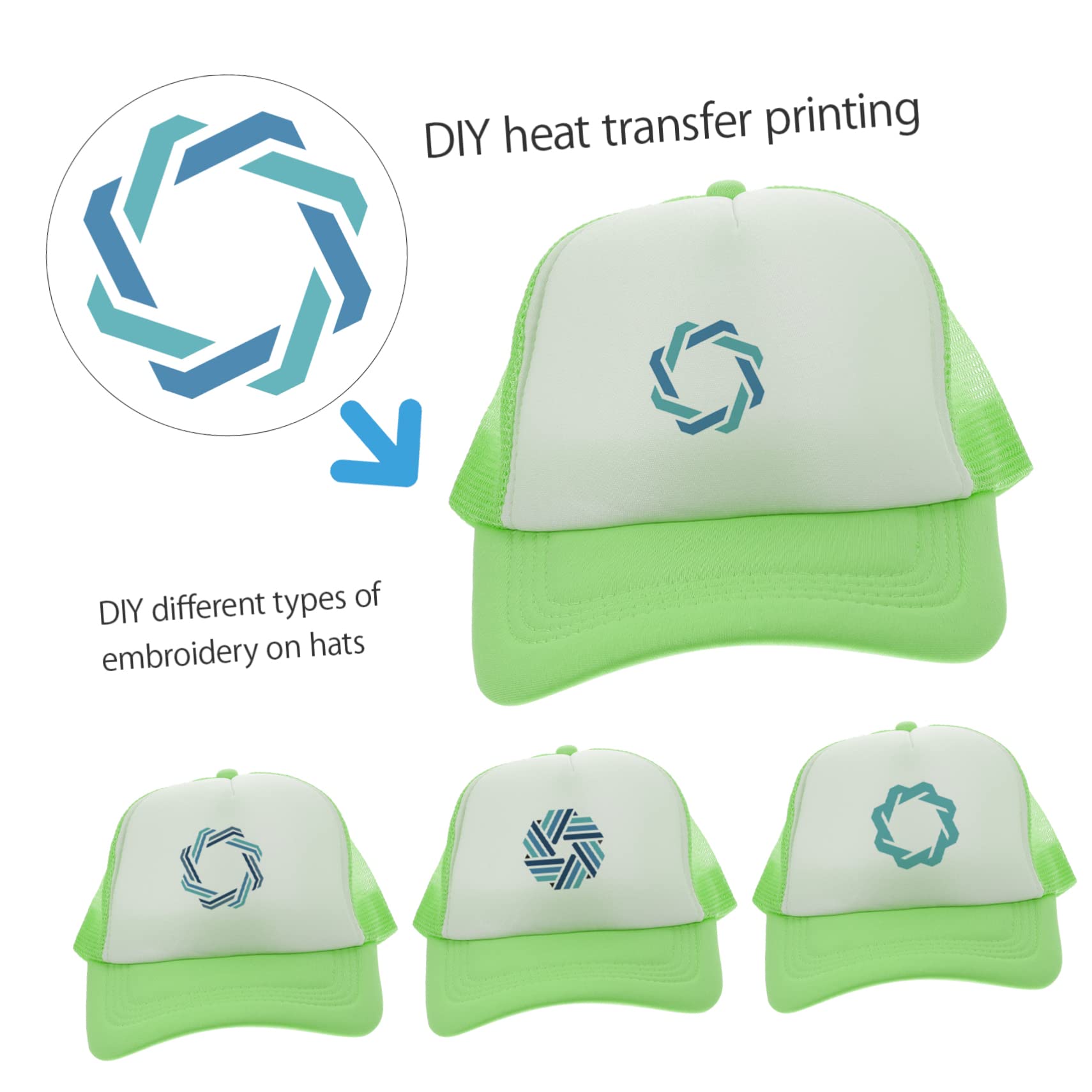 Gatuida Gorras de Béisbol Ligeras y Ajustables de Malla Verde 10 para Sublimación Transferencia Térmica Ideales para Ciclismo y Camping