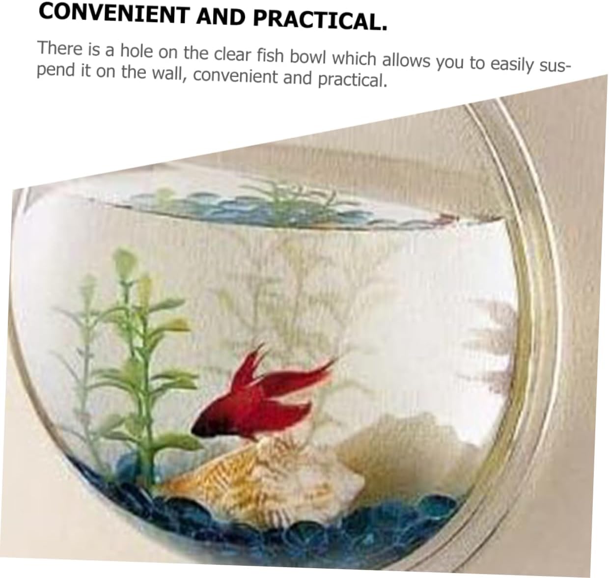HANABASS Wall-Mounted Acrylic Fish Bowl Tank for Decoration Multi-Functional Wall Hanging Planter Vase for Aquatic Plants and Flowers