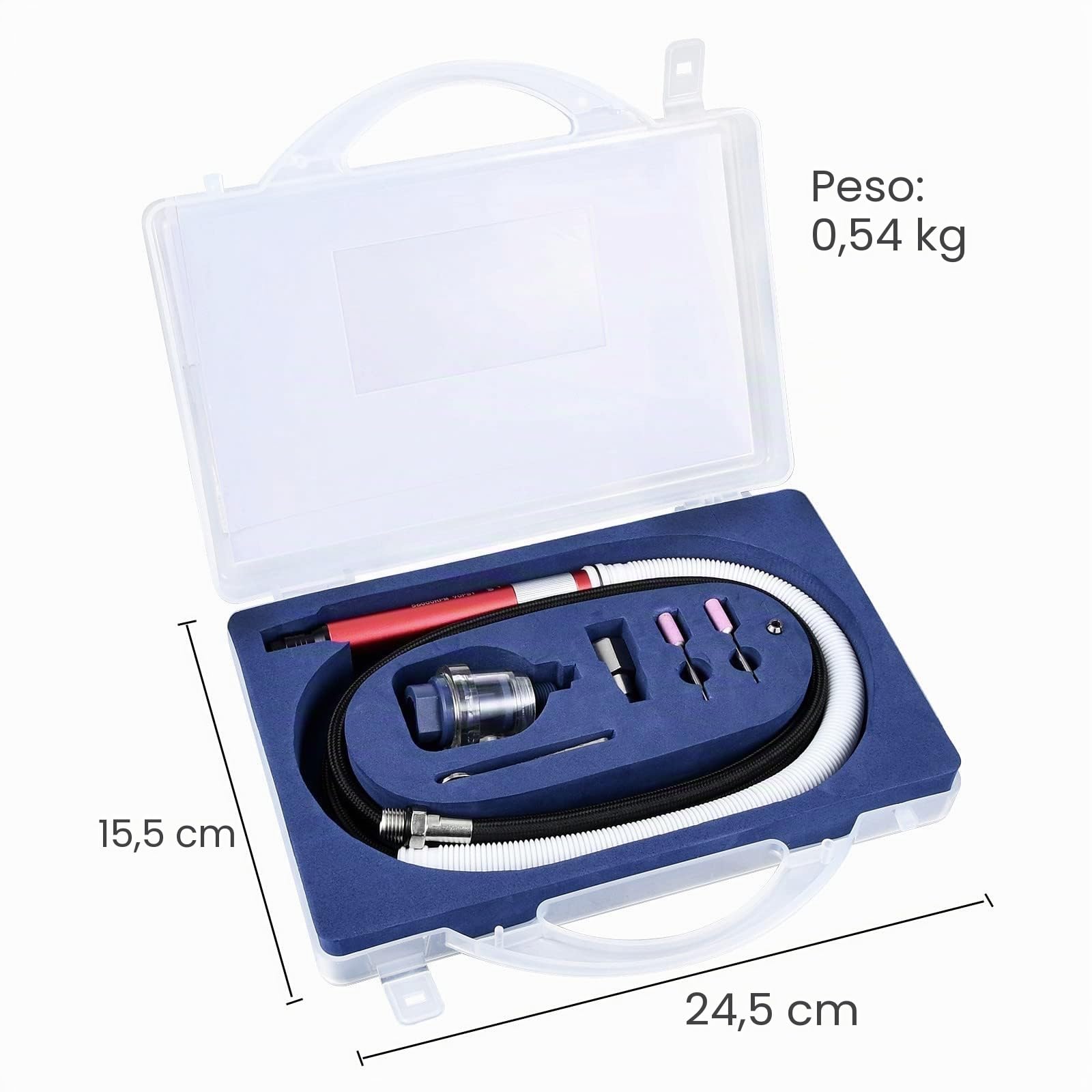 Micro Smerigliatrice Pneumatica 1/8 pollici Smerigliatrice Penna a spinta, 56.000 rpm, rosso