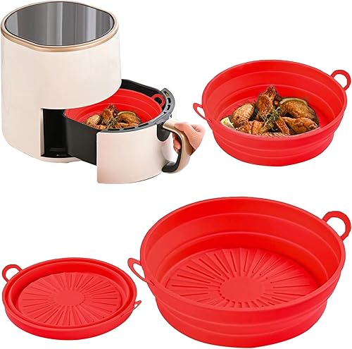 Buddeez Forro plegable para freidora de aire olla de silicona cesta de forro para freidora de aire cesta reutilizable para freidora de aire