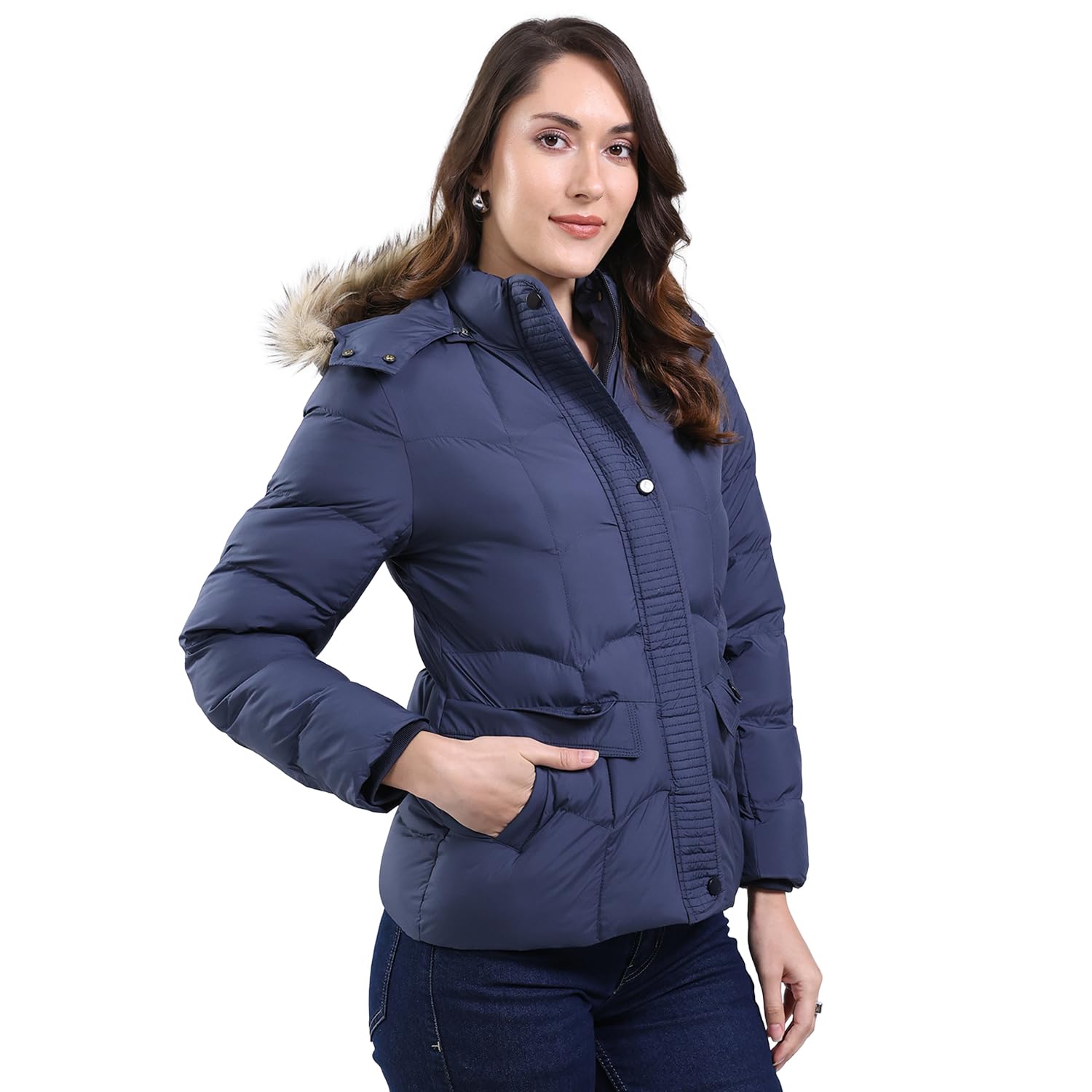 monte carlo Women Regular Fit Solid Hooded Neck Side Pocket Zipper Closure Full Sleeve Winter Jacket| Women Winter Jacket | Stylish Zipper Jacket | Casual Winter Wear For Women's (Pack Of 1)-picture-22