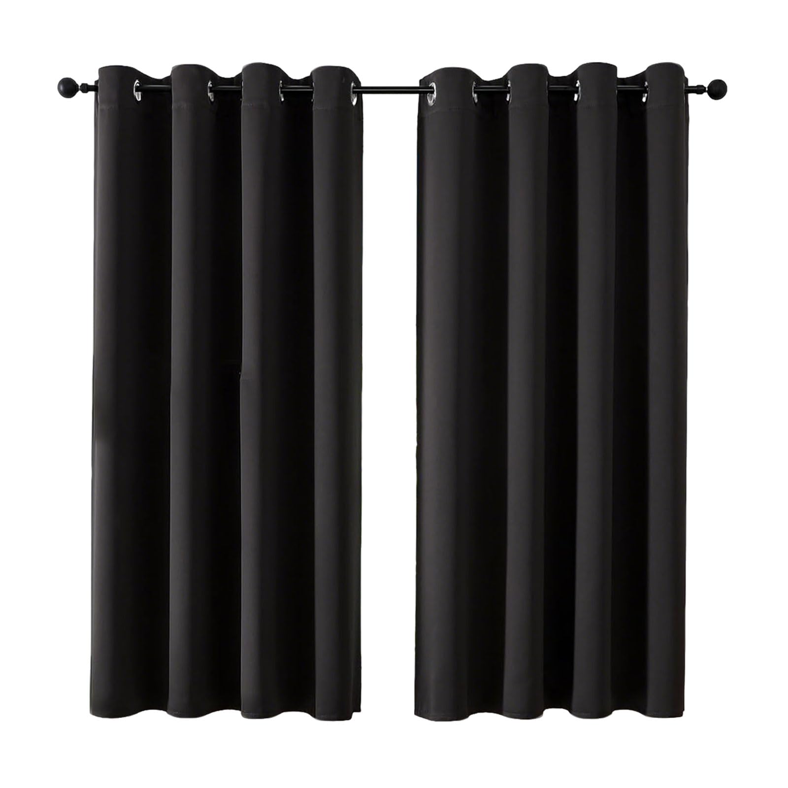 Rideaux et draperies occultants noirs 90x105 cm pour obscurcir le salon et la chambre
