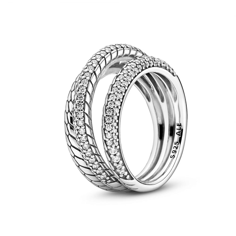 Amazon | PANDORA トリプルバンド パヴェ スネークチェーン
