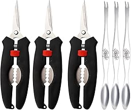 BLBYHO Seafood Tool Set, Crab Scissors Lobster Scissors Seafood Scissors, Crab Leg Scissors 3 Pack with Crab Leg Forks 3 Pack……