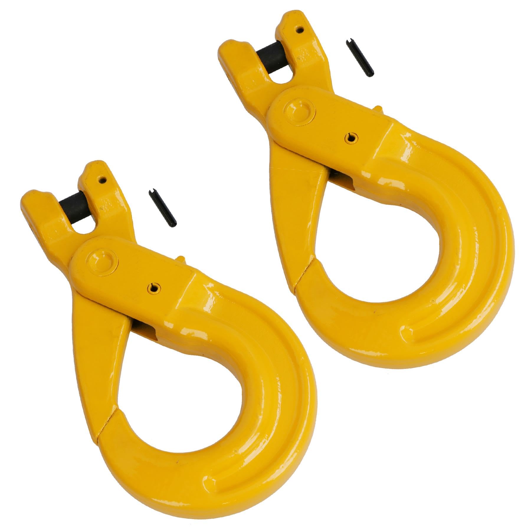 Clevis Sling - Cierre de seguridad con gancho de bloqueo automático W.L.L 3.15 toneladas para cadena de 10 mm, 2 unidades