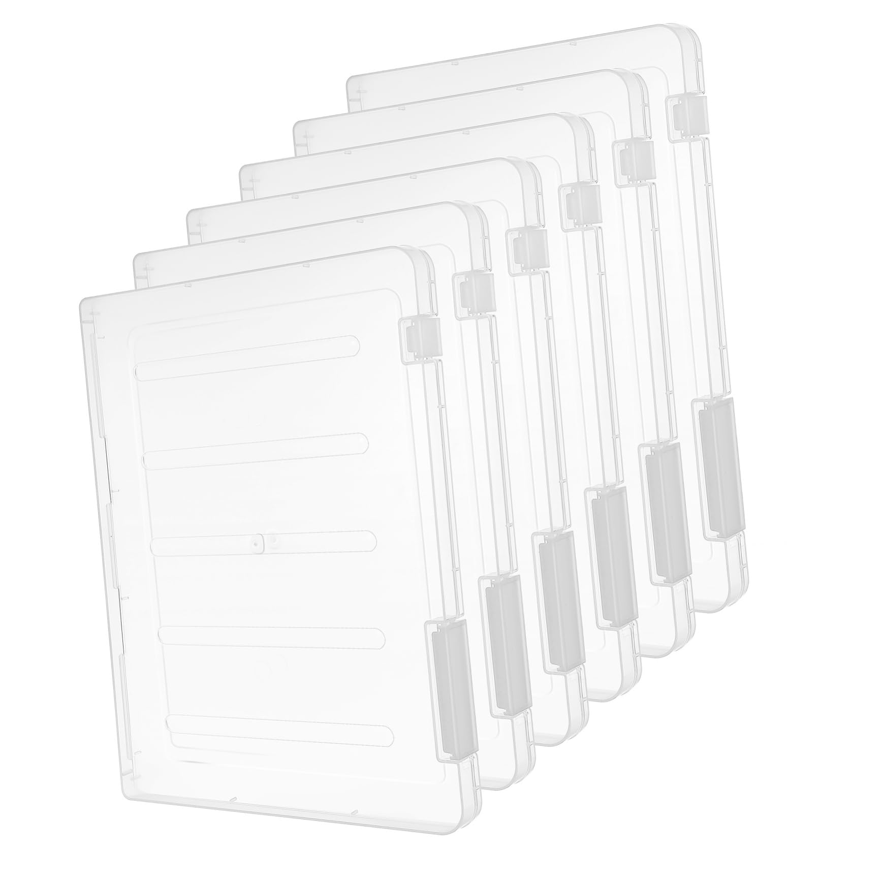 NUOBESTY 6 Portadocumentos Transparentes A4 de Plástico con Tapa, Organizador de Archivos Blanco para Escuela y Oficina, Facilita la Visibilidad y Clasificación
