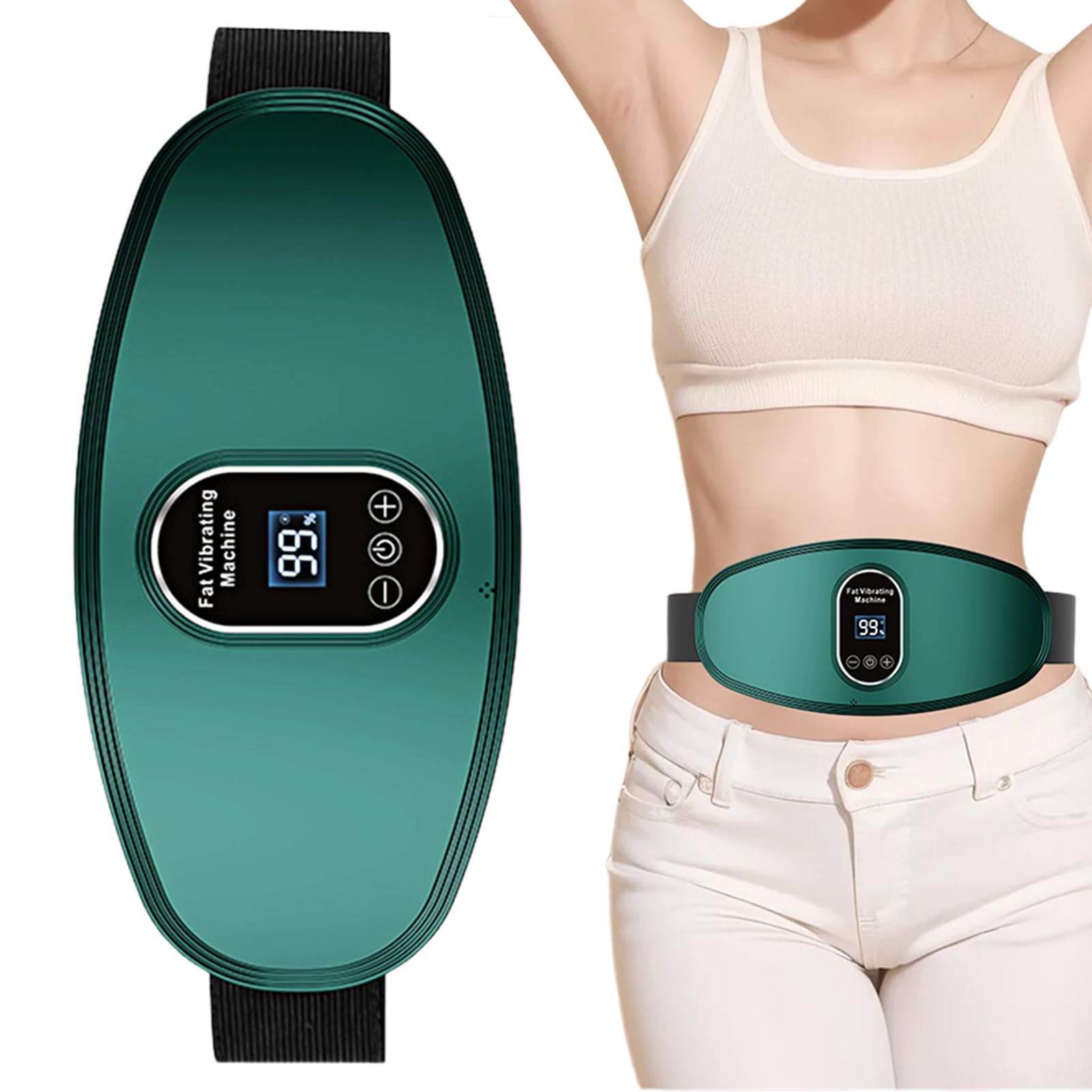 Stomach Massager for Weight Loss, Vibrating Waist Massager, Adjustable Levels Wireless Machine Belt Stimulator for Body Exercise Workout Relaxation Sports