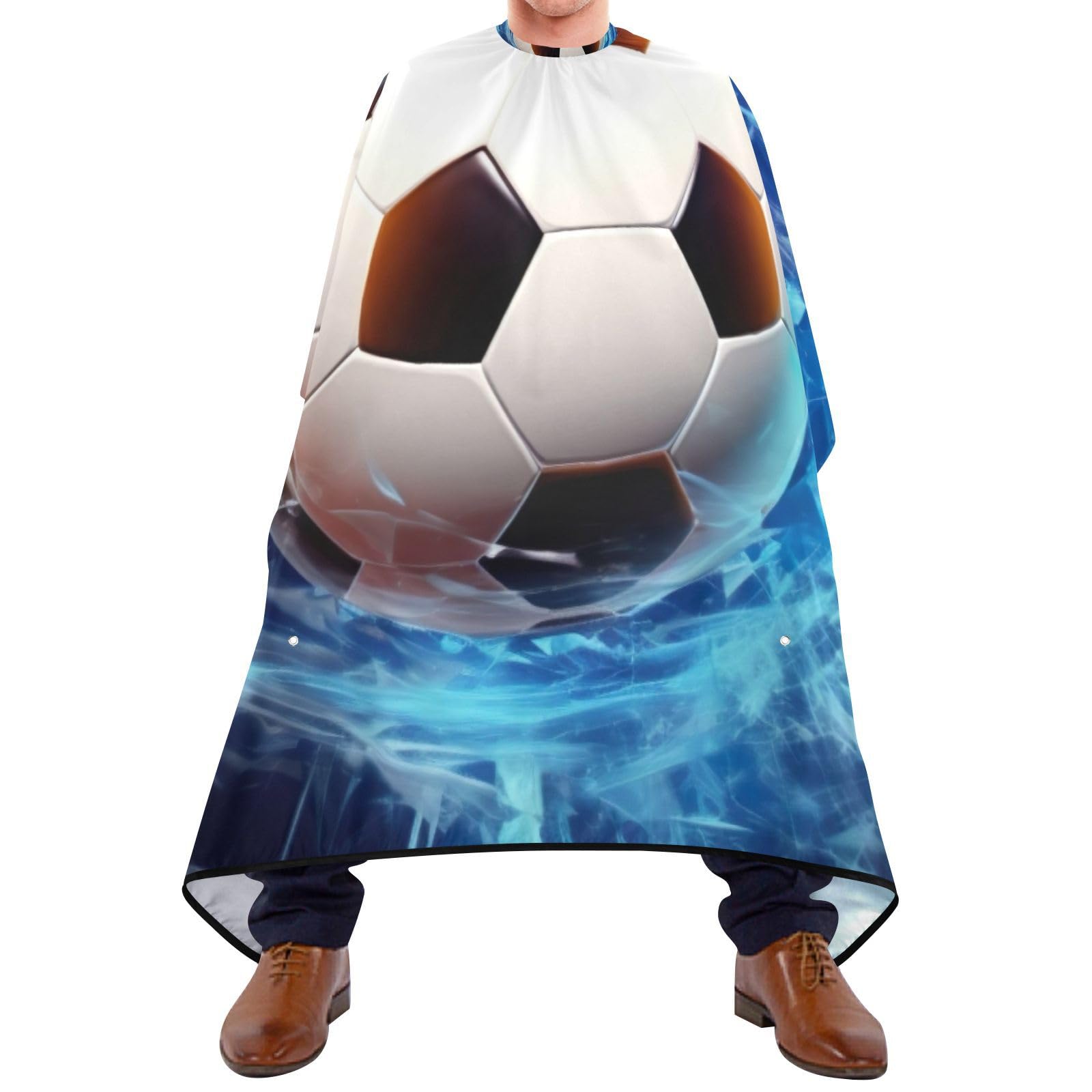 Hezely Blue Football Hair Dye Cape, Barber Cape for Adults,Waterproof Salon Cape,Waterproof Hairdressing Styling Hair Cutting, 65