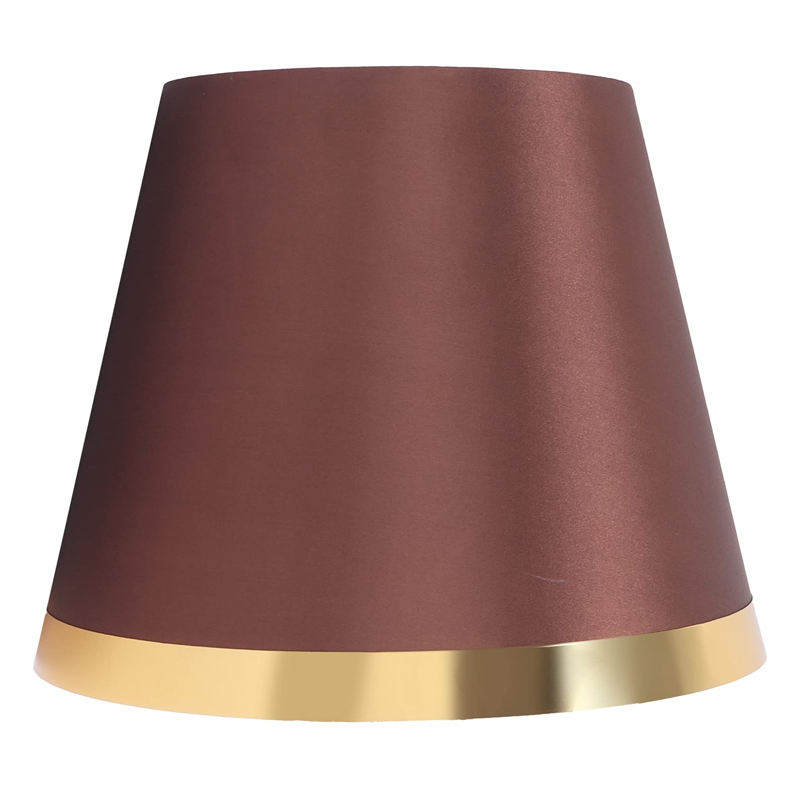 Abażury do lamp, Klosz z materiału Clip-On do żarówek E27, niesferyczny, okrągły, spiralny, pręt Px133, kawa