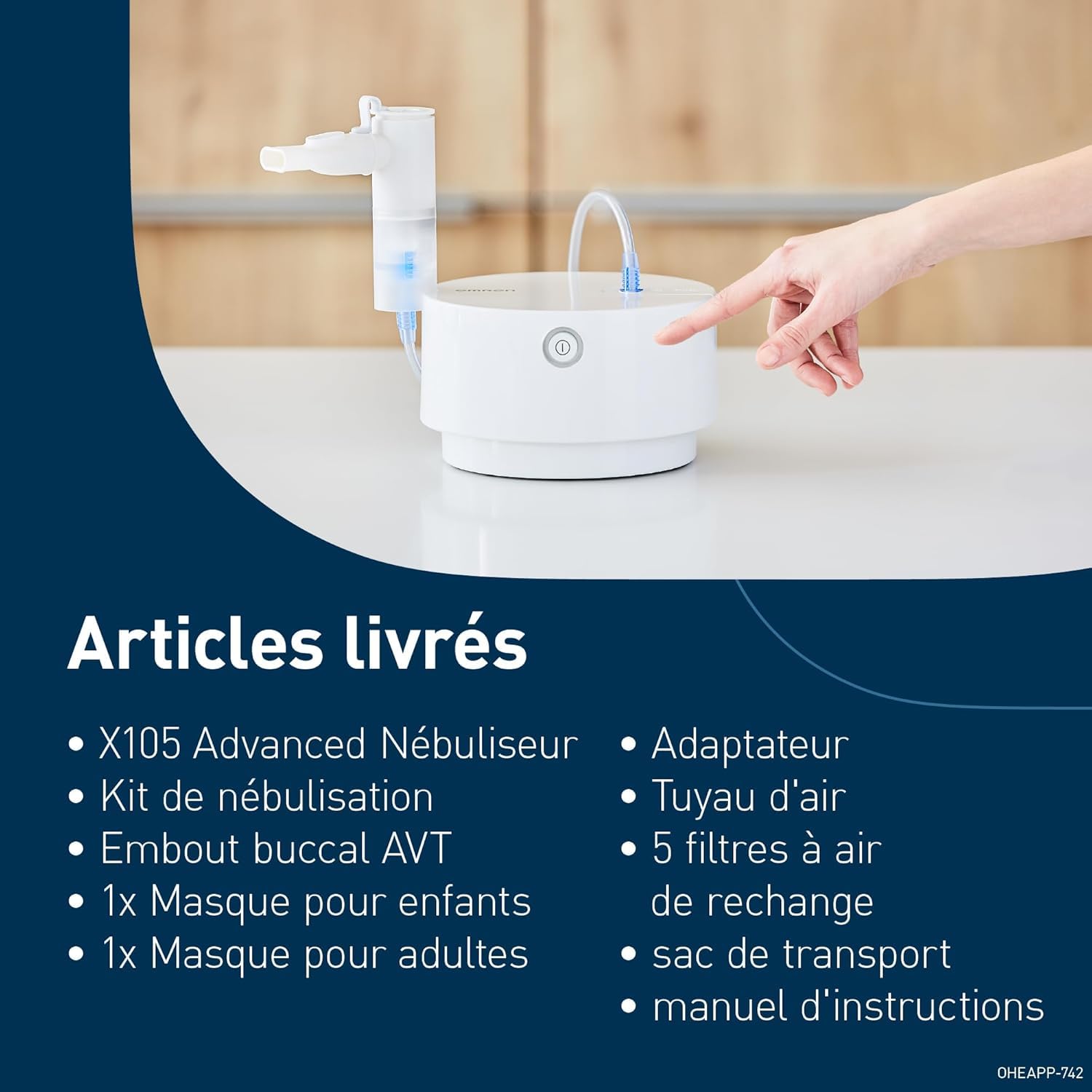 OMRON X105 Advanced Versatile Nébuliseur – Inhalateur respiratoire pour le rhume, l'asthme et la bronchite – Nebulisateur médical pour toute la famille – Technologie AVT – Avec accessoires