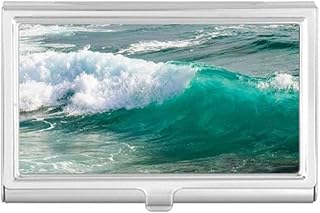 Spray Water Sea Wave Science Nature Picture Business Card Holder Case Pocket Box Wallet