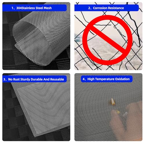 304 Edelstahl-Drahtgeflecht 20 Mesh (2 Stück 300 * 600mm)