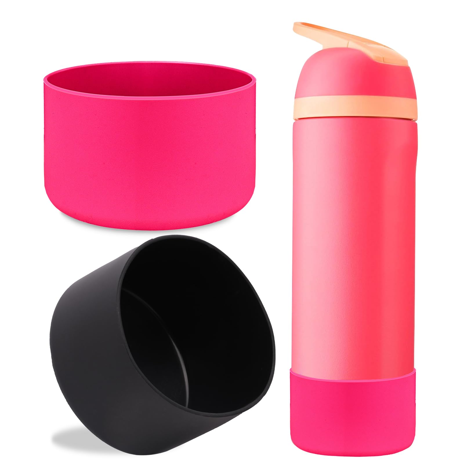 LUCKINEE 2Pcs Silicone Boot Sleeve for Owala Water Bottle FreeSip Twist and Flip 24oz 32oz 40oz Protective Silicone Bottom Base Bumper for Owala Flask Water Bottle BPA Free, Anti-Slip