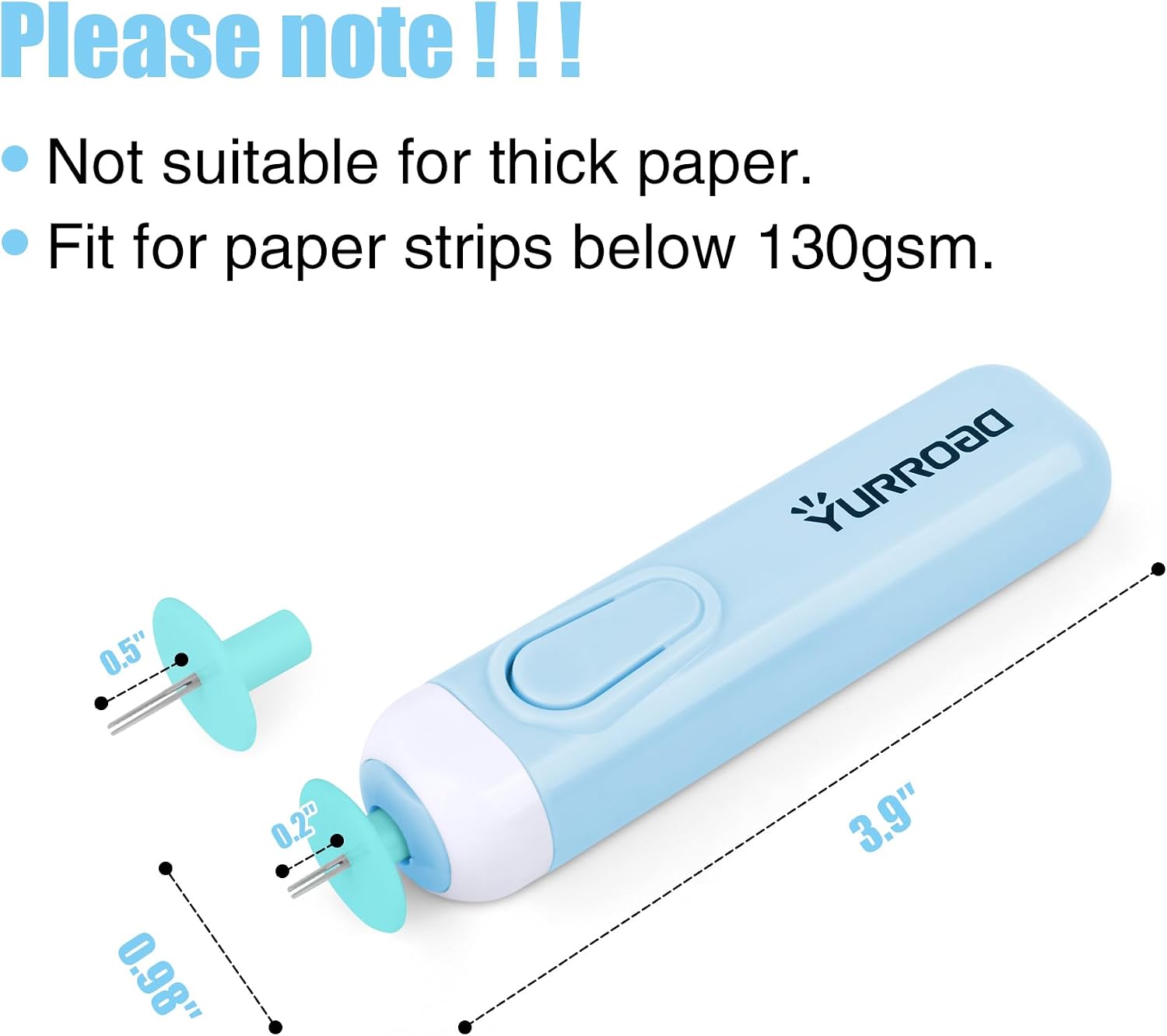 Electric Quilling Pen, 2-in-1 Dual Tip Quilling Tool for 1/16" to 3/8" (1.5mm to 10mm) Paper Strips, Battery Operated Slotted Paper Quilling Tool for Faster Coil Rolling, Beginners & Hobby Crafters